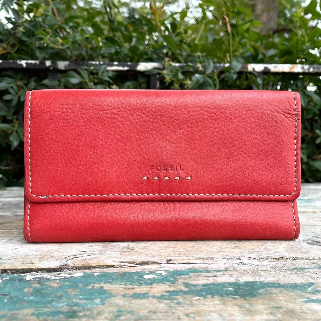 Fossil Red Leather Vintage Wallet